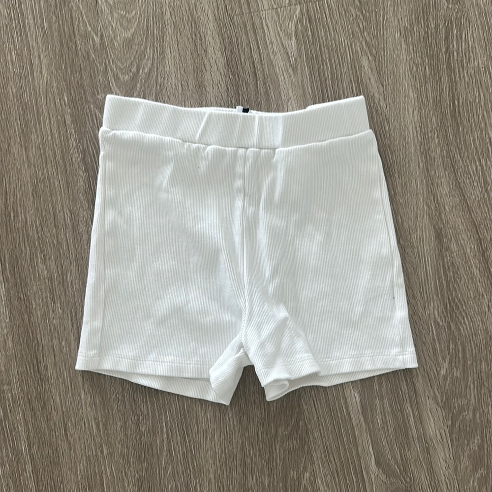 White knit shorts